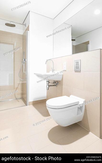 modern bathroom in new apartment flat