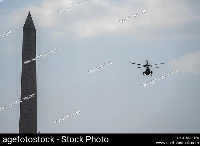 Marine One, with United States President Joe Biden aboard, departs from the South Lawn of the White House in Washington, DC, US, on Friday, July 28, 2023