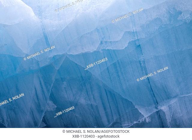 Glacier ice details in the Barents Sea between Edge¯ya Edge Island and Kong Karls Land in the Svalbard Archipelago, Norway