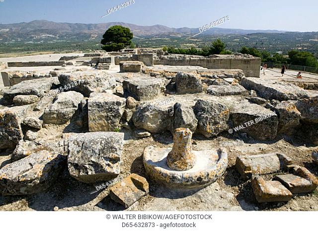 Ruins of second most important Minoan City on Crete (c. 2000BC). Phaestos. Iraklio Province. Crete. Greece