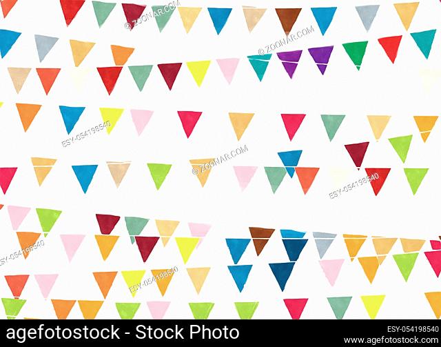 Watercolor party flags, celebration background