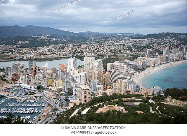 Panoramic view of Calpe from the Ifach, Calpe, Alicante, Spain