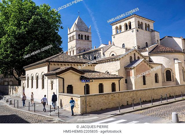 France, Rhone, Lyon, historical site, St Martin d'Ainay Basilica former abbey church of Romanic style (XIIth century)
