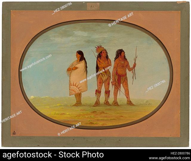 Three Navaho Indians, 1861/1869. Creator: George Catlin