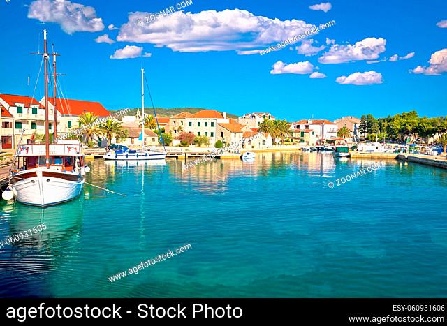Town of Sucuraj on Hvar island waterfront view, Dalmatia archipelago of Croatia