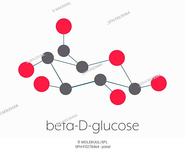 Glucose grape sugar molecule, illustration