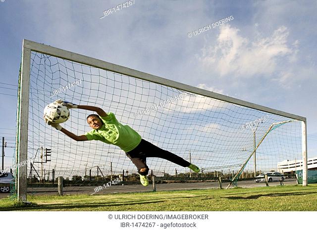 Goal keeper training, U13, Old Mutual Football Academy, Cape Town, South Africa, Africa