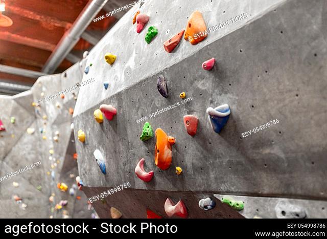 indoor climbing wall in gym
