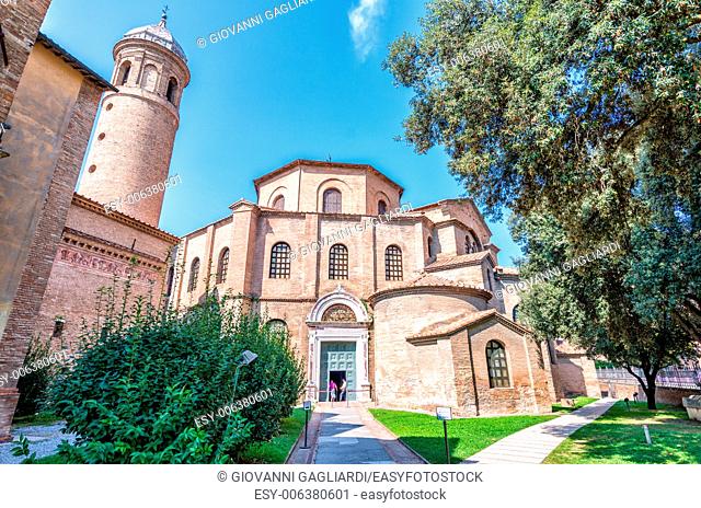 Ravenna, Italy. Famous San Vitale Cathedral, exterior view