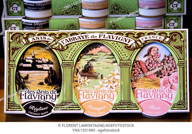 Factory of the famous french sweet 'Anis de Flavigny' made from anise at the abbaye of Flavigny sur Ozerain, Cote d'Or 21