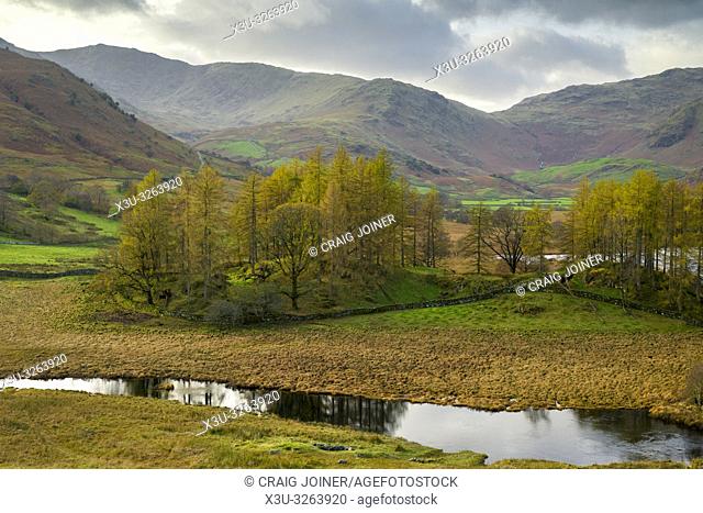 Autumnal view of the River Brathay in the Lake District National Park, Cumbria, England