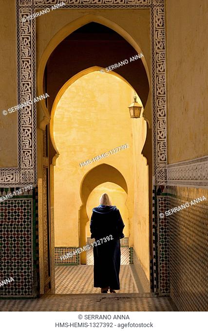 Morocco, Meknes Tafilalt region, historic city of Meknes, listed as World Heritage by UNESCO, Medina, Moulay Ismail Tomb