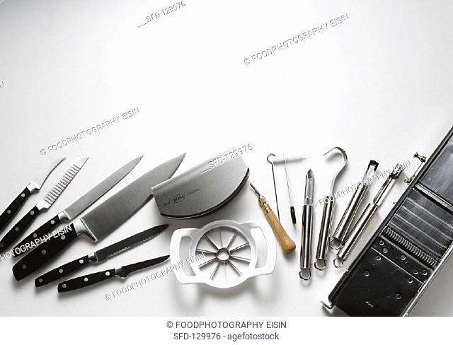 Assorted Kitchen Tools, Knives and Carving Utensils