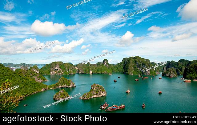 Famous and picturesque Halong bay nature resort landmark in Vietnam, Asia