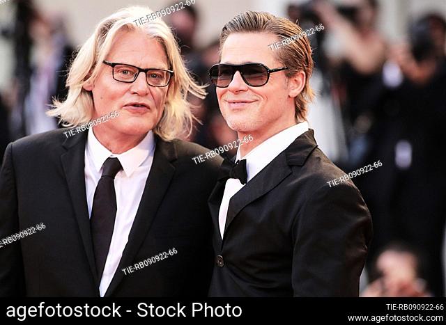 Director Andrew Dominik and Brad Pitt during Blonde premiere, 79th Venice International Film Festival, Italy - 08 Sep 2022