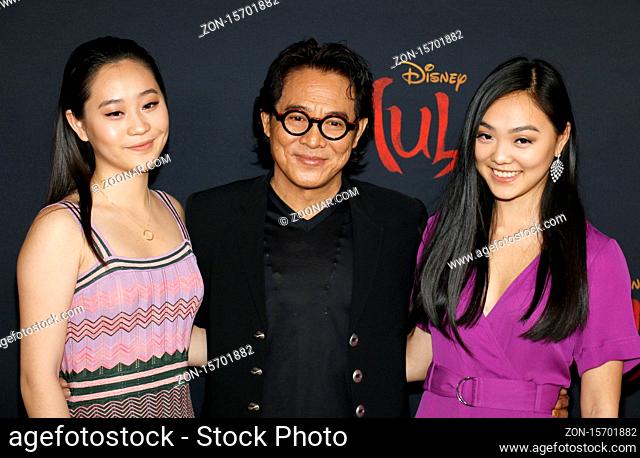 Jada Li, Jane Li and Jet Li at the World premiere of Disney's 'Mulan' held at the Dolby Theatre in Hollywood, USA on March 9, 2020