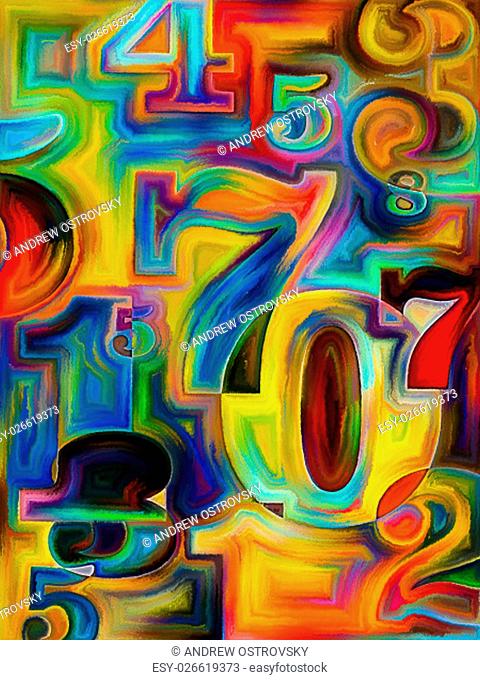 Decimal Paint series. Design composed of painted decimal digits as a metaphor on the subject of math, science and education