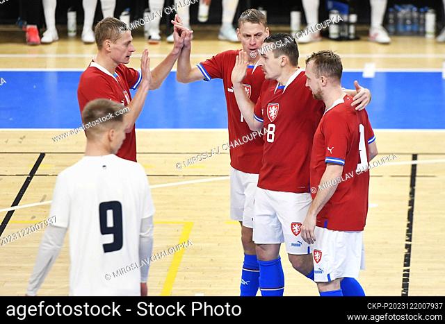 Czech futsal players are seen during the final match of Group D of the 2024 FIFA Futsal World Cup qualification, Czech Republic vs Slovenia, in Pilsen