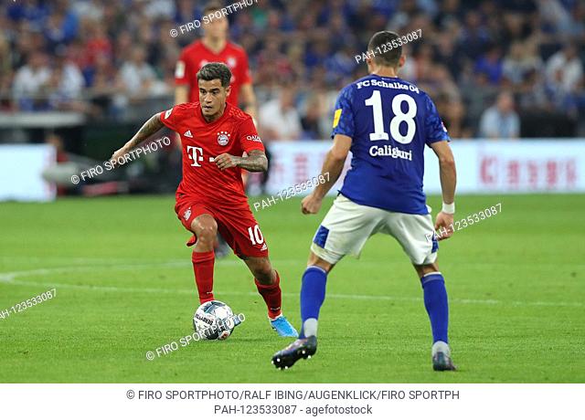 firo: 24.08.2019, football, 1.Bundesliga, season 2019/2020, FC Schalke 04 - FC Bayern Munich 0: 3 Philippe COUTINHO, Bayern