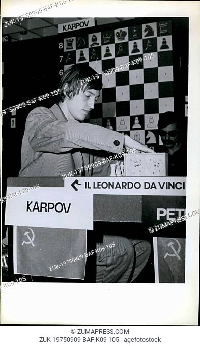 Sep. 09, 1975 - Milan , Sept.!975, International --en Tournament, USSR's Anatoly Karpov. (Credit Image: © Keystone Press Agency/Keystone USA via ZUMAPRESS