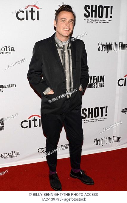 Barnaby Clay arrive for the Premiere Of 'SHOT! The Psycho-Spiritual Mantra of Rock' held at Pacific Theatres in Los Angeles, California at The Grove on April 5