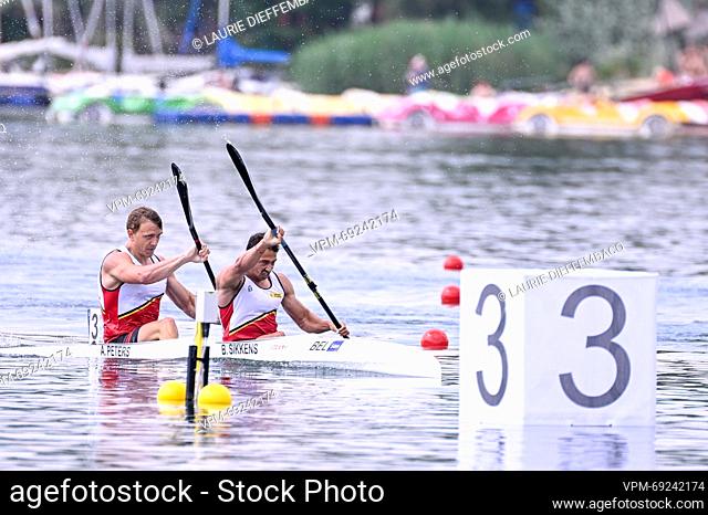 Kayak Sprint Athlete Artuur Peters and Kayak Sprint Athlete Bram Sikkens pictured in action during the final A of the men's kayak double 500m event
