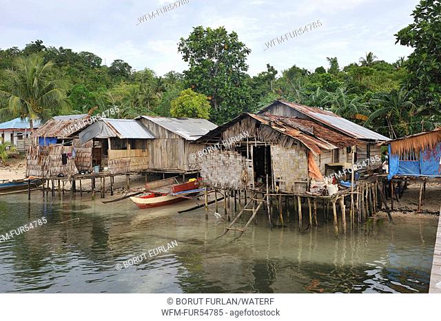 Fishing Village at Raja Ampat, Raja Ampat, West Papua, Indonesia