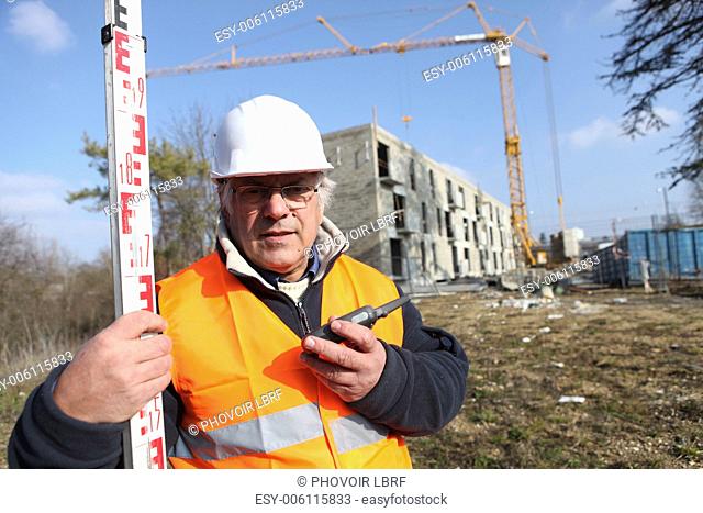 surveyor on a construction site
