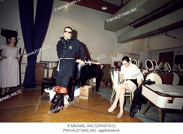 Fashion designer Karl Lagerfeld during a show for Chloé in Japan in 1977. Photo Michael Holtz
