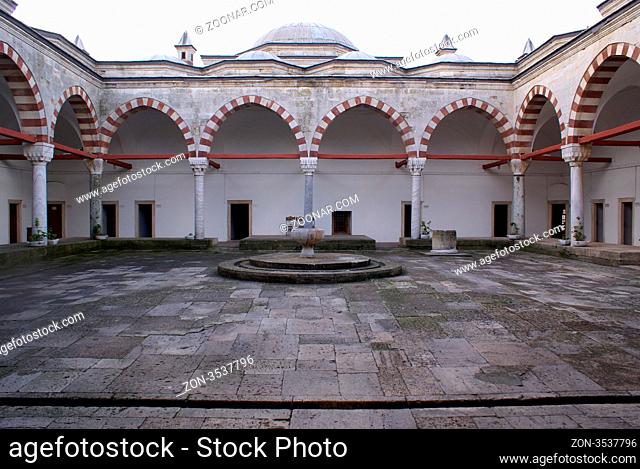 Inner yard of medresse in Sultan complex in Edirne, Turkey