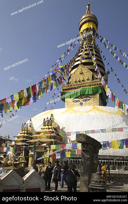Nepal, Kathmandu Valley, Swayambhunath, buddhist shrine, stupa, , Credit:Tibor Bognar / Avalon