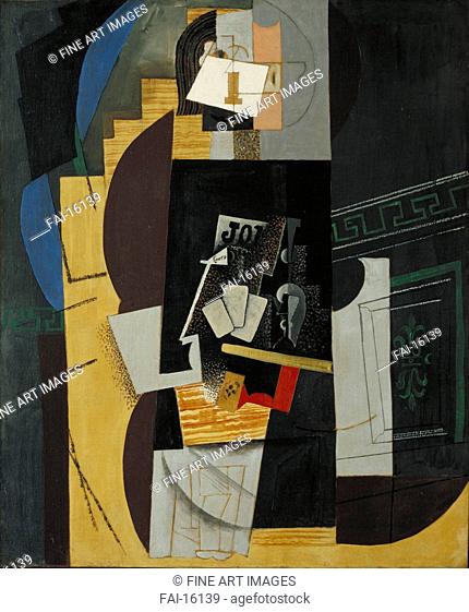 Card Player. Picasso, Pablo (1881-1973). Oil on canvas. Cubism. 1913-1914. © Museum of Modern Art, New York. 108x89, 5. Painting. © VG-Bild-Kunst Bonn
