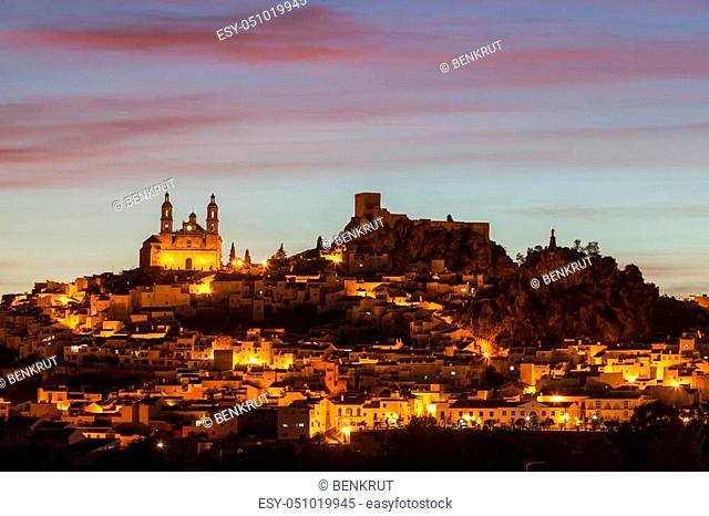 Olvera Castle and Parish of Our Lady of the Incarnation. Olvera, Andalusia, Spain