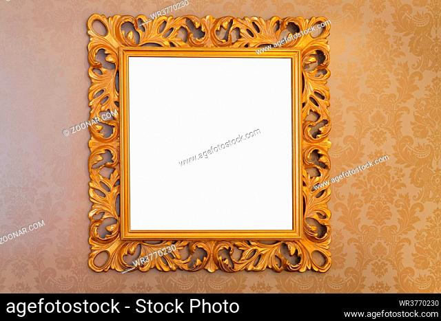 Golden and engraved old style picture frame