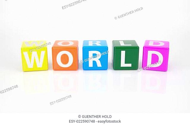 World out of multicolored Letter Dices