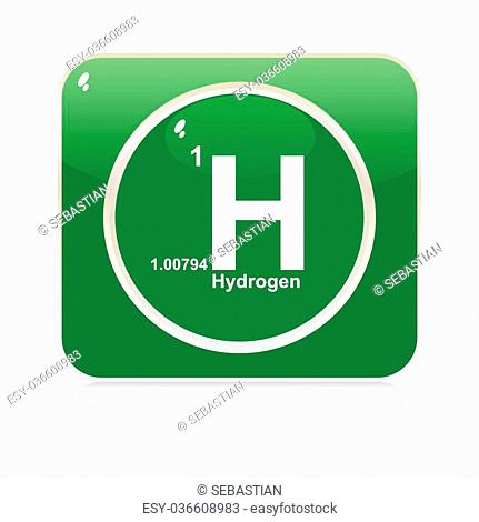 hydrogen chemical element button