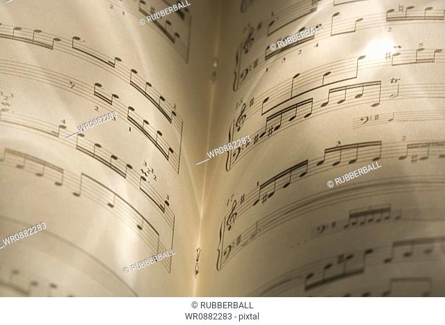 Close-up of music sheets