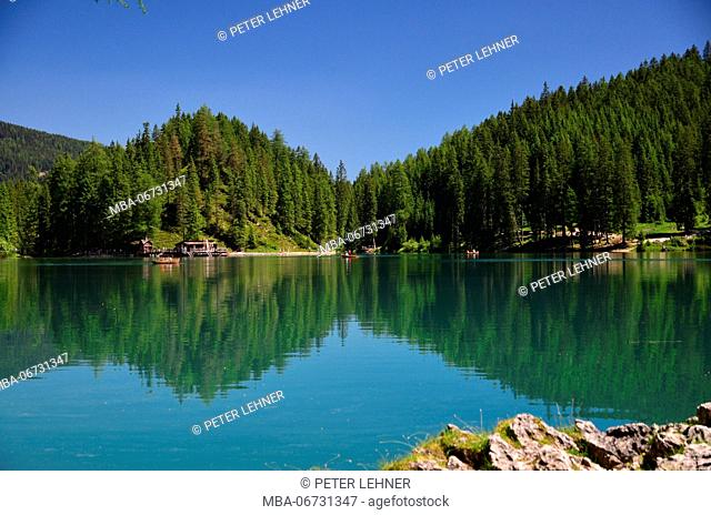 Pragser Wildsee / Lake Prags, Pustertal, the Dolomites, South Tirol, Trentino, Italy