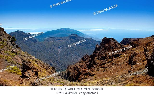 Caldera de Taburiente in Roque Muchachos at La Palma Canary Island