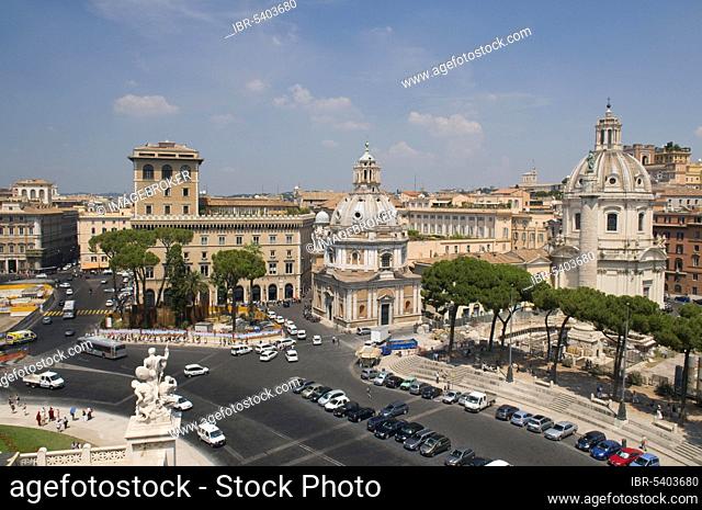 Capitol Square, Foro Traiano, Piazza del Campidoglio, Church of Santa Maria Di Loreto, Church of Santissimo Nome Di Maria, Rome, Lazio, Italy, Europe
