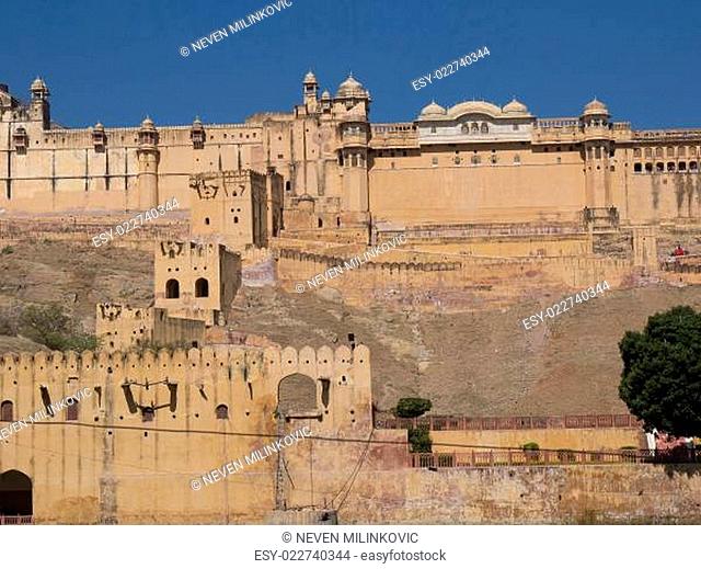 Beautiful Amber Fort near Jaipur city in Rajastan, India