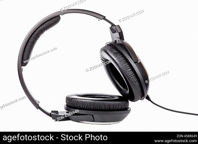 Professional headphones isolated over white background
