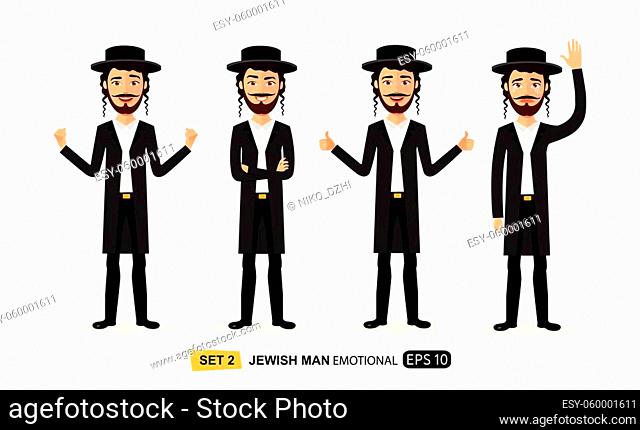 Jew vector emotions character isolated on white background EPS 10