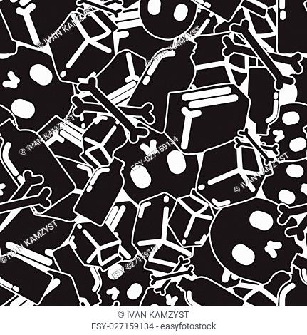 Original youth seamless patterns, repeating image for using pattern on any items, T-shirts, wallpaper, curtains. White black colors