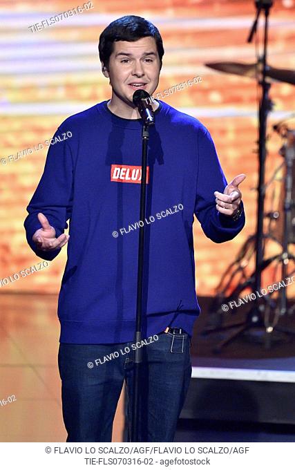 The singer Lukas Graham guest at tv show Che tempo che fa, Milan, ITALY-06-03-2016