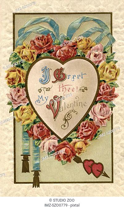 I Greet Thee Valentine postcard