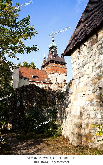 Vajdahunyad Castle in Budapest during fall  The Castle was finished in 1896 and is a blend of different architectural styles and epochs of Hungary  Architect...
