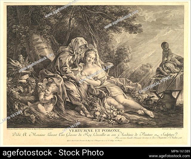 Vertumnus and Pomona. Artist: Augustin de Saint-Aubin (French, Paris 1736-1807 Paris); Artist: After François Boucher (French