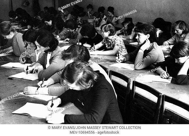 Students taking notes at a lecture, Vilnius University, Vilnius (Vilna), Lithuania (then part of Soviet Russia)