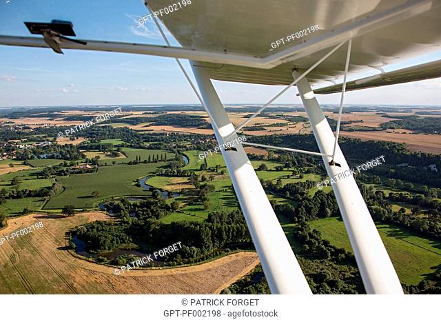 MICROLIGHTING OVER THE EURE VALLEY BETWEEN PACY-SUR-EURE AND LOUVIERS, EURE 27, NoRMANDY FRANCEVO